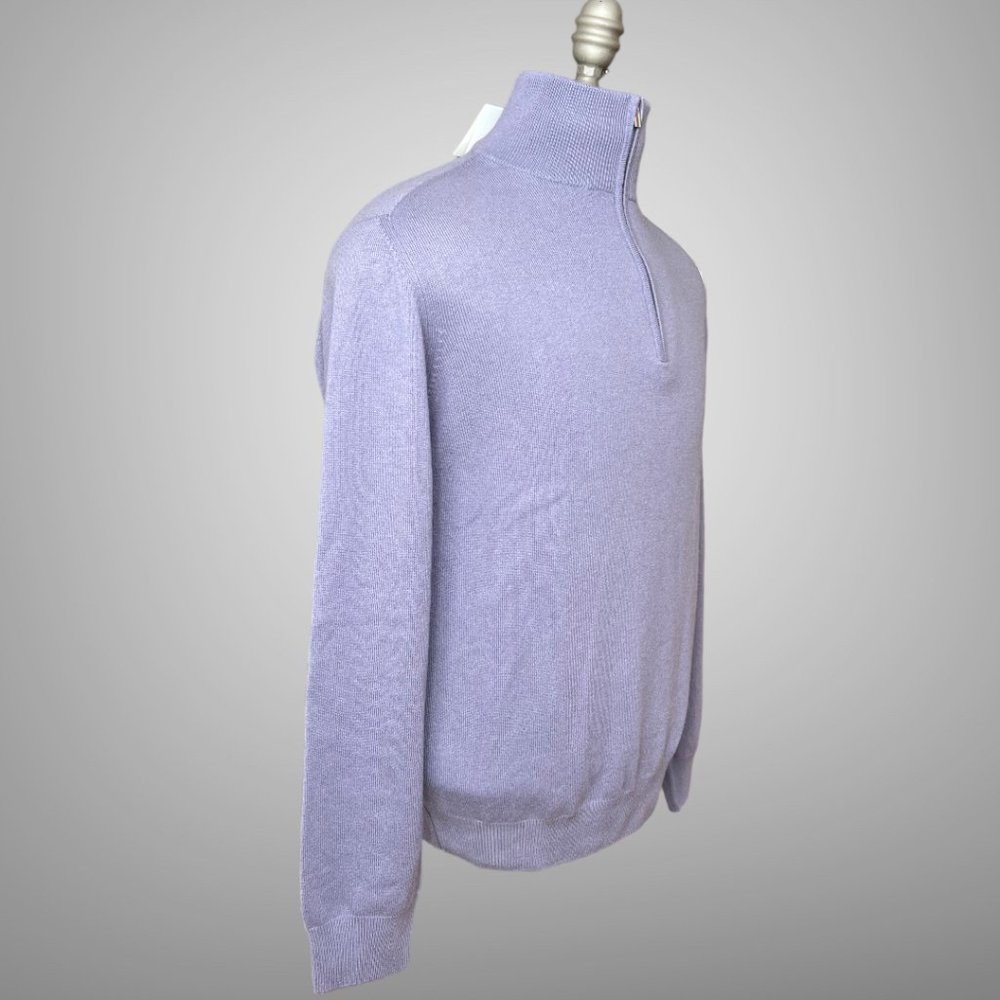 Hermes Long Sleeve 100% Cashmere Mens Quarter Zip Trucker's Sweater EU Size M - Picture 11 of 14